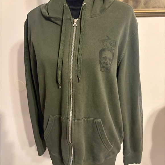 Hot Topic Green Crewneck with Skeleton Butterfly Graphic - Picture 6 of 7